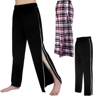 2 Pcs Post Surgery Tearaway Pants for Men Women Unisex 2 Side Zippers off Full Open Lightweight Sweatpants