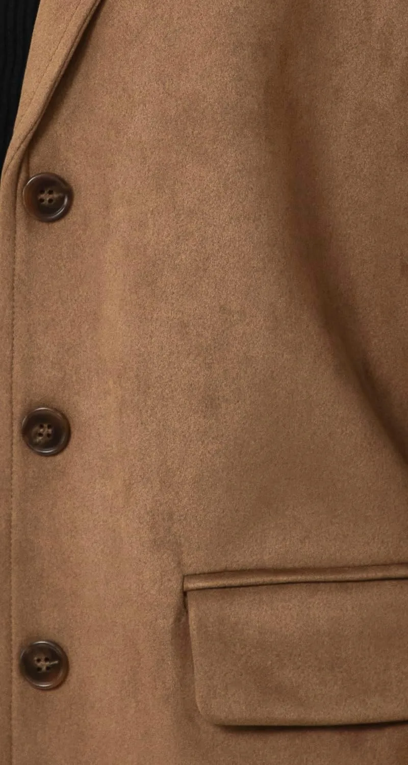 Ababalaya Women's Faux Suede Blazer Thick Jacket 2024 Fall Fashion Casual Coat