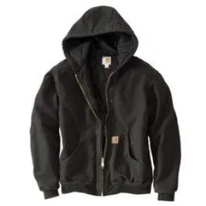 Active Quilted Flannel-Lined Jacket With Hood, Black, XL