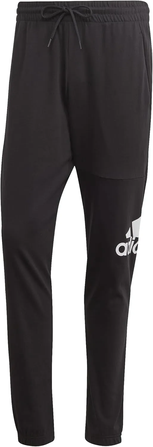 adidas Mens Essential Logo Tapered Badge Sweatpants Training Casual - Black