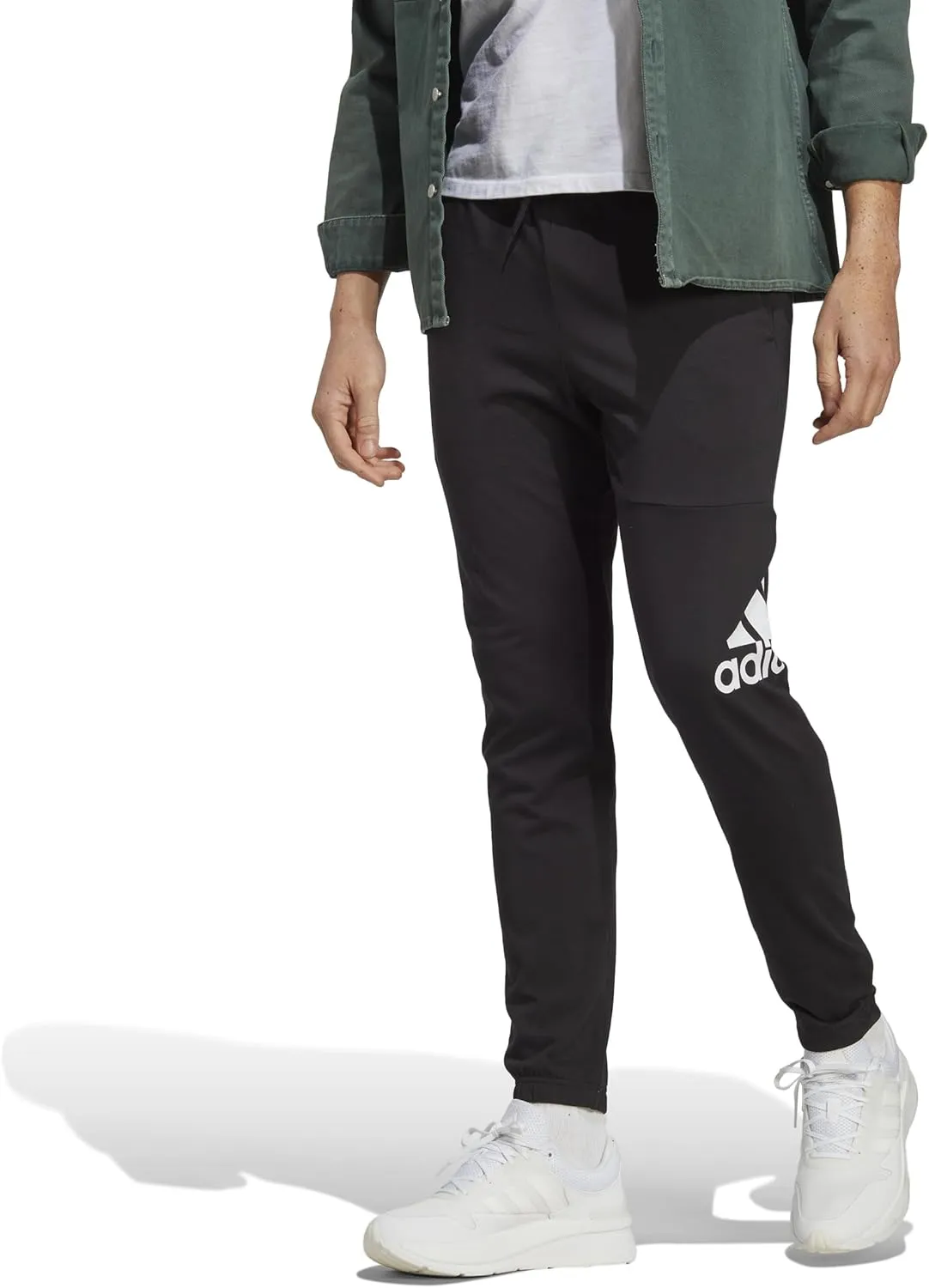 adidas Mens Essential Logo Tapered Badge Sweatpants Training Casual - Black