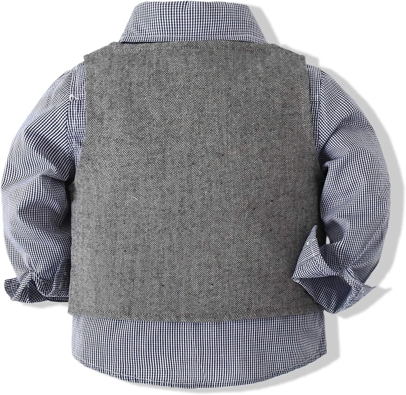 Baby Boy Gentleman Set with Dress Shirt Bow Tie Vest and Pants 3PC Set