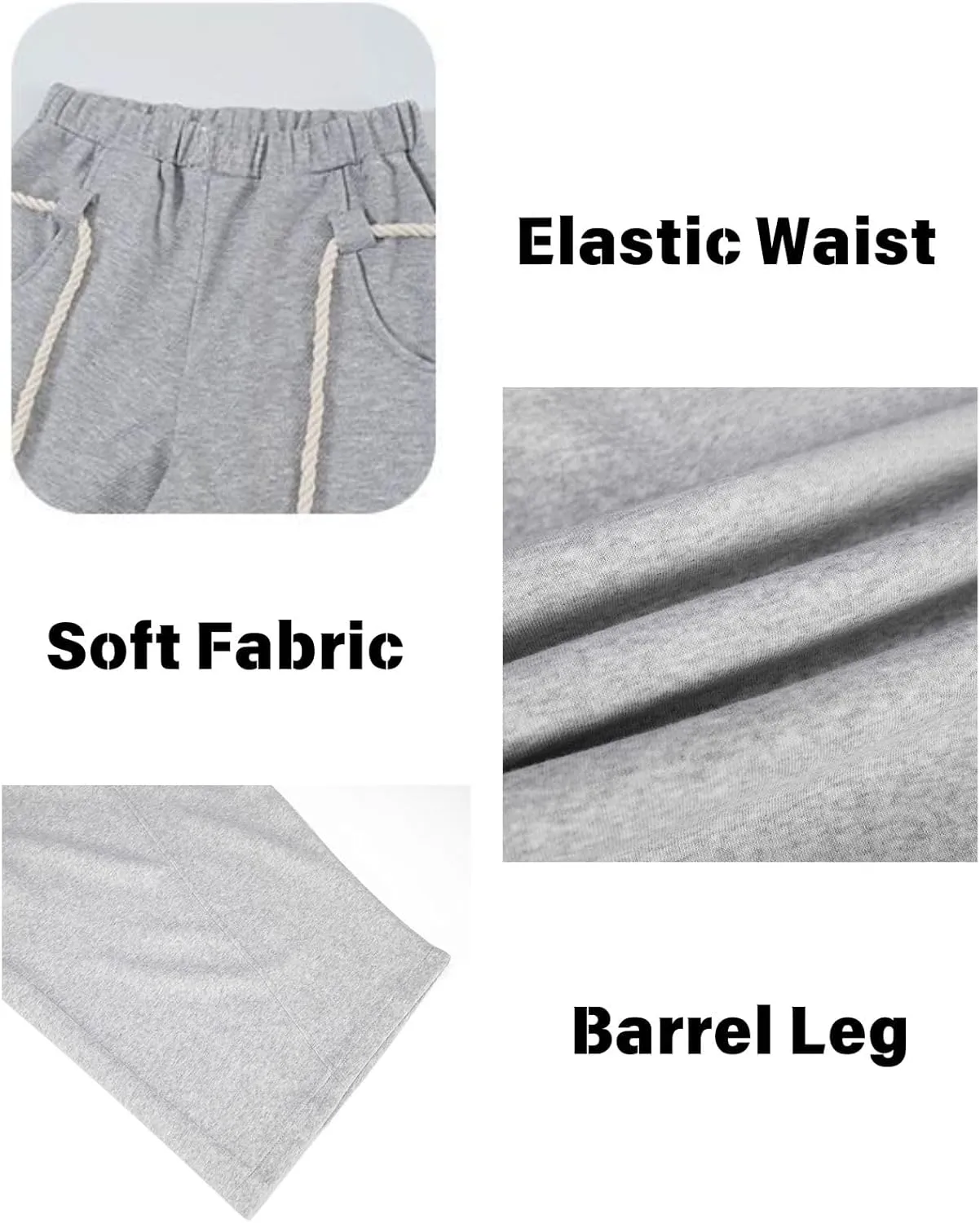 Baggy Sweatpants for Women Men High Waist Wide Leg Sweatpants Oversize Barrel Pants Casual Trousers
