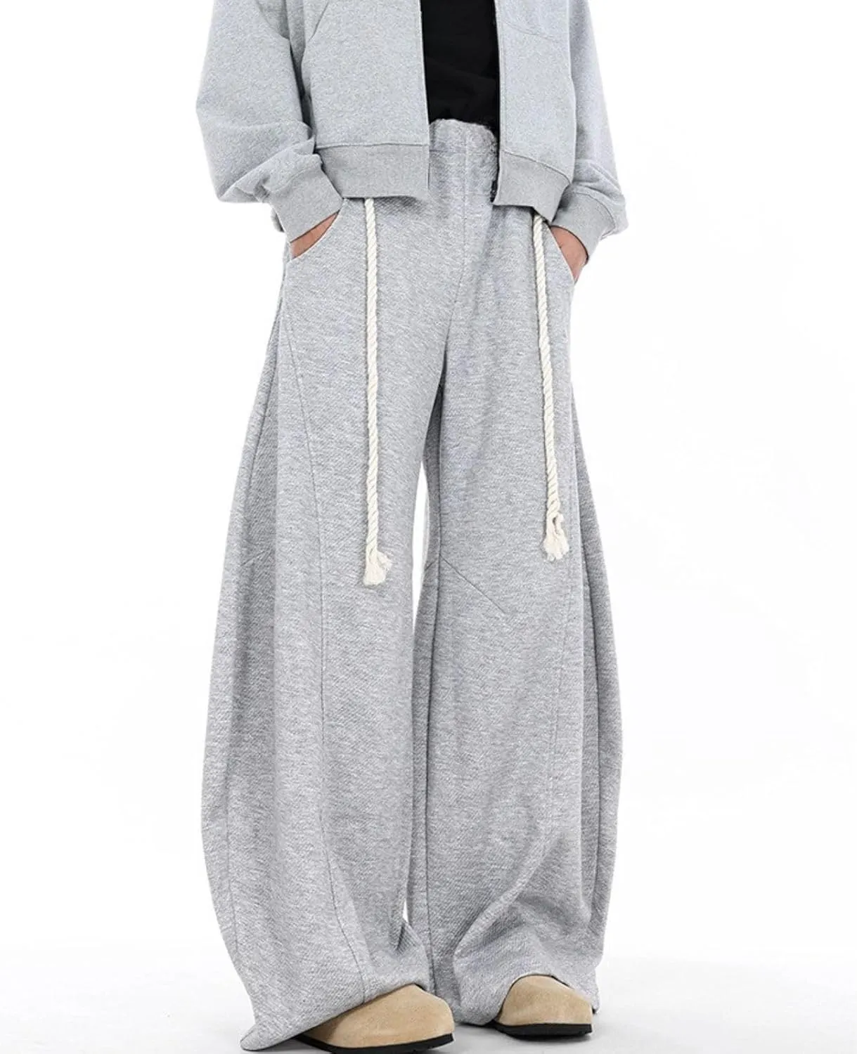 Baggy Sweatpants for Women Men High Waist Wide Leg Sweatpants Oversize Barrel Pants Casual Trousers