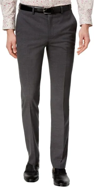 Bar III Men's Extra-Slim Fit Gray/Black Mini-Grid Suit Pants (Grey Black, 36x34)
