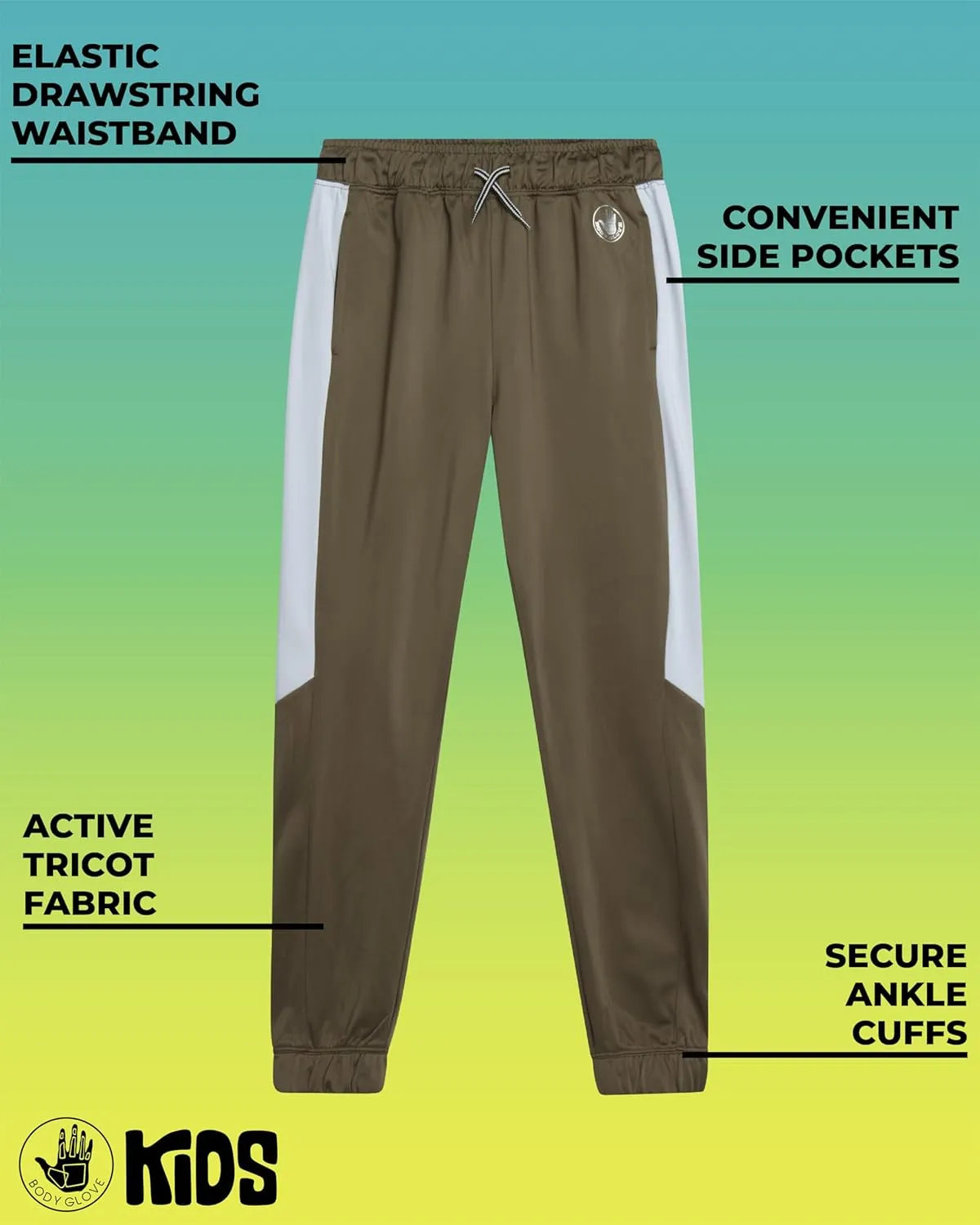 Body Glove Boys Sweatpants - 4 Pack Tricot Athletic Kids Joggers Clothes for Boys Jogger Pants with Pockets (Size: 8-18)