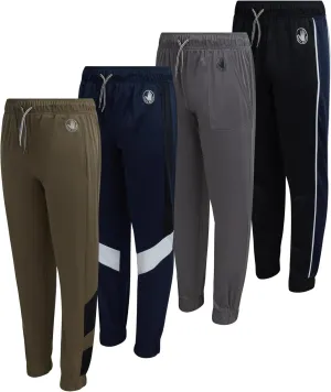 Body Glove Boys Sweatpants - 4 Pack Tricot Athletic Kids Joggers Clothes for Boys Jogger Pants with Pockets (Size: 8-18)