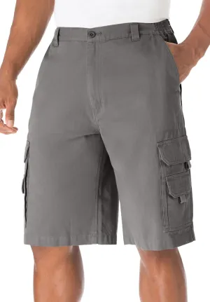 Boulder Creek by Kingsize Men's Big & Tall 12" Side Elastic Denim Cargo Shorts