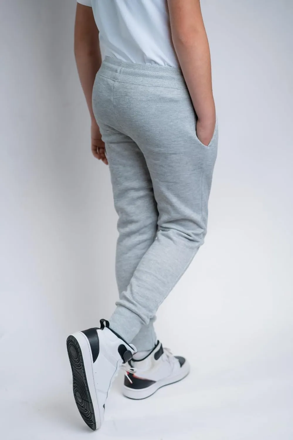Boys Sweatpants 3Pack - Fleece Joggers, Drawstring & Pockets, Slim Fit - Order 1 Size Up for Relax Fit