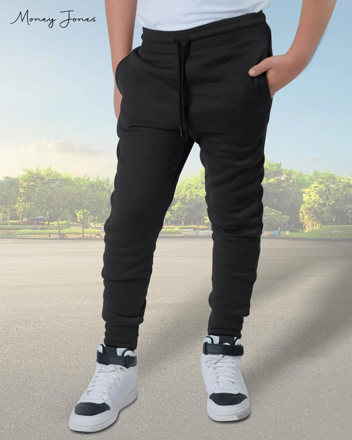 Boys Sweatpants 3Pack - Fleece Joggers, Drawstring & Pockets, Slim Fit - Order 1 Size Up for Relax Fit