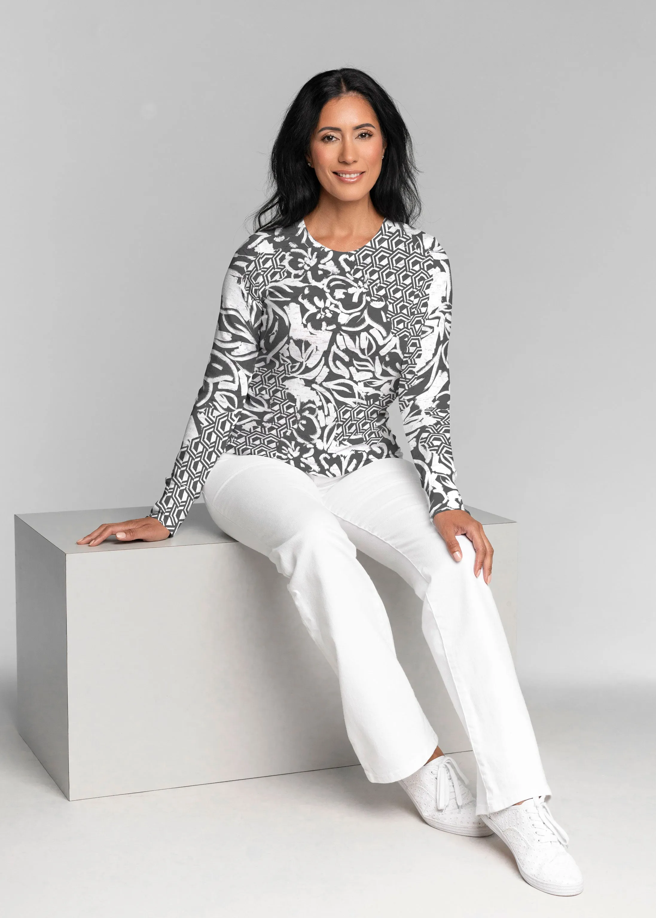 Brookie Black (8177) ~ Thermal Long Sleeve Crew Shirt