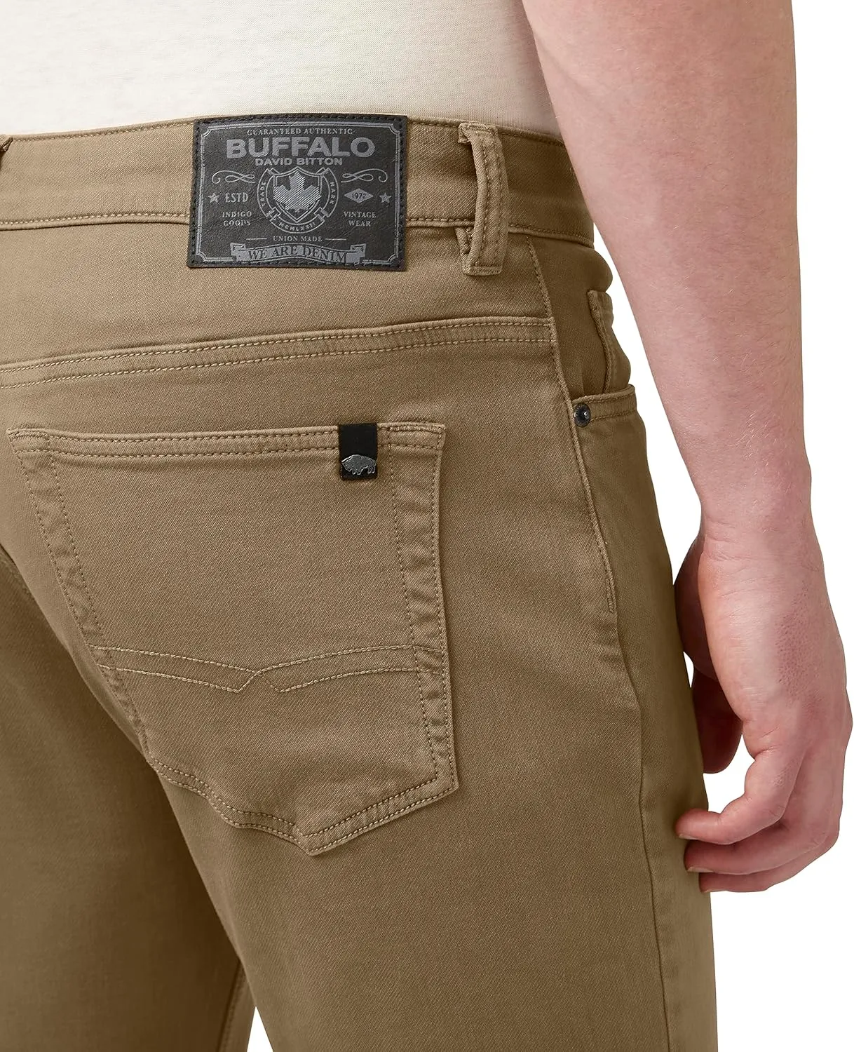 Buffalo David Bitton Men's Non-Denim Straight Leg Six French Terry Pants with Cotton Blend Stretch
