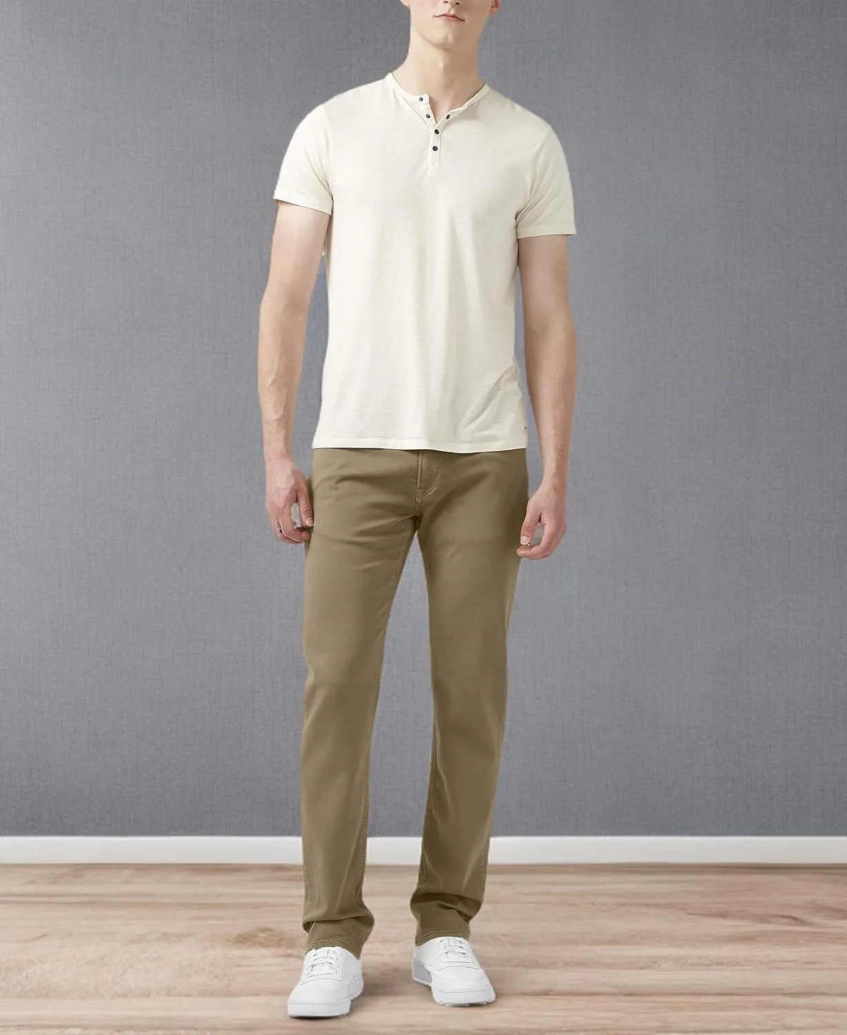 Buffalo David Bitton Men's Non-Denim Straight Leg Six French Terry Pants with Cotton Blend Stretch