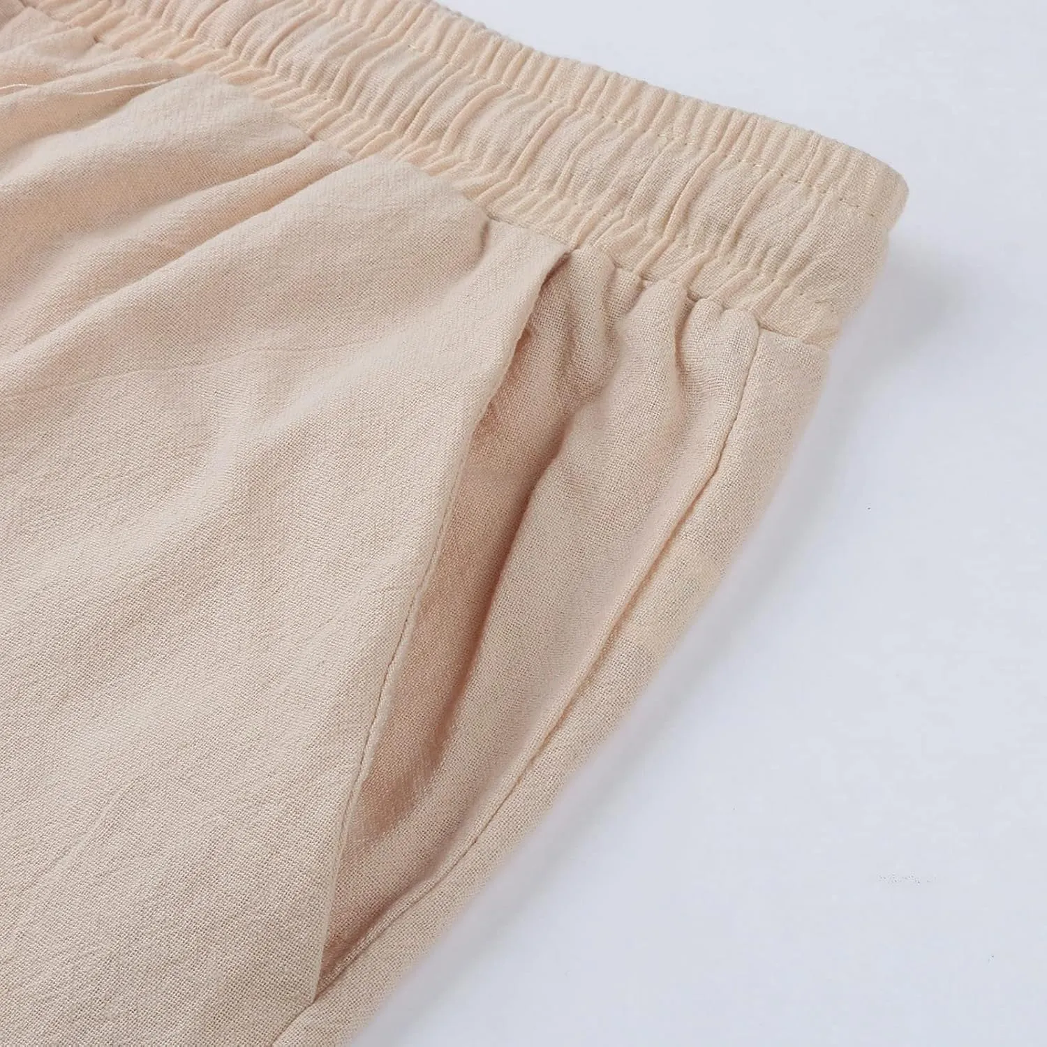 Business Casual Pants For Women Petite Lounge Long Workout Summer 2024 Trouser Wide Leg Pull On Linen Sweatpants
