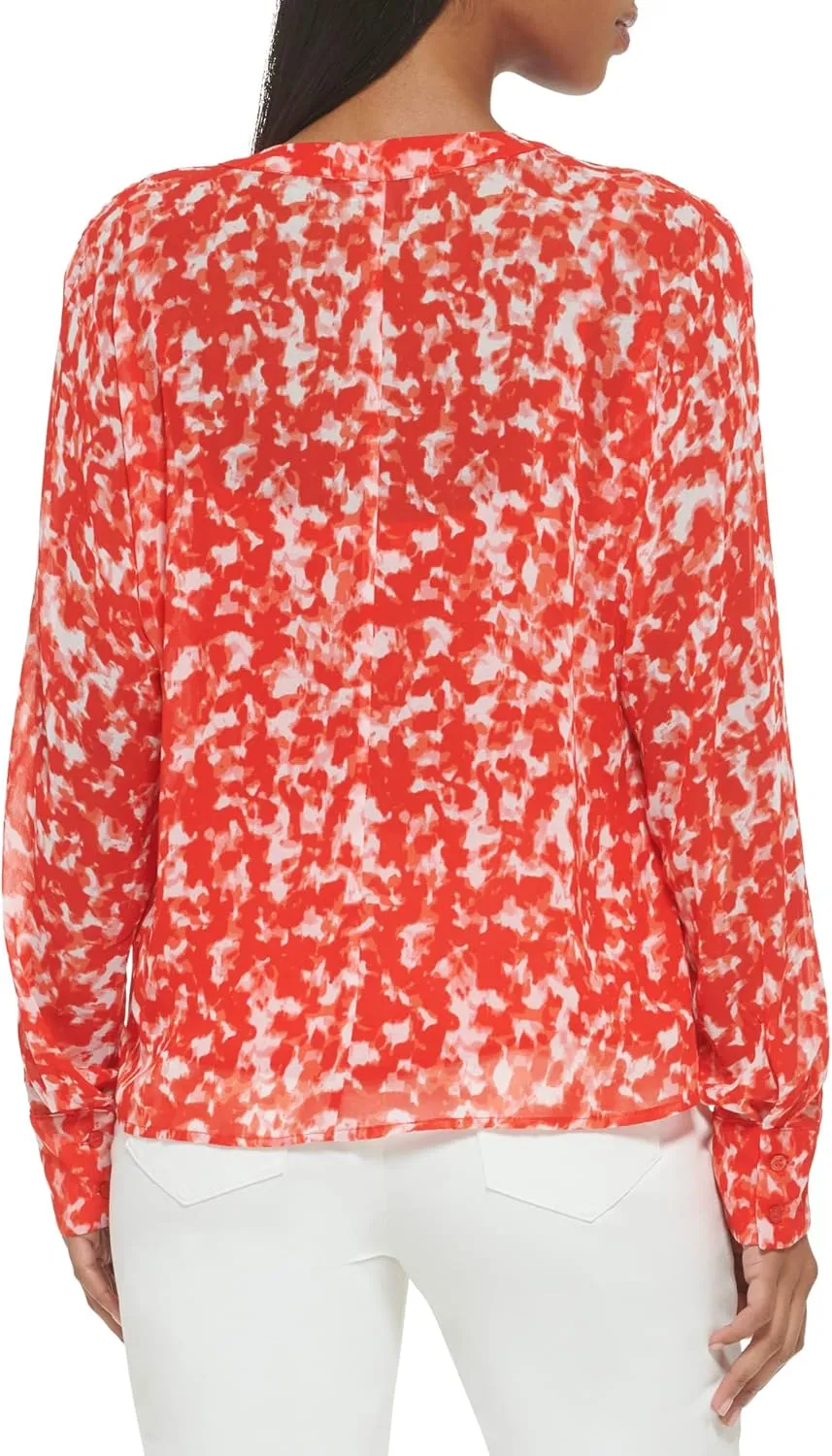 Calvin Klein Women's Button Up Long Sleeve Printed