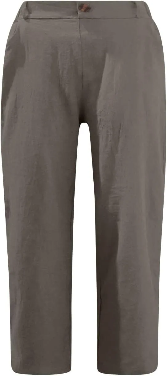 Capri Pants for Women 2024 Casual Summer High Waist Straight Leg Lounge Pant Resort Wear Beach Cropped Trousers