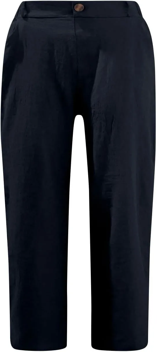 Capri Pants for Women 2024 Casual Summer High Waist Straight Leg Lounge Pant Resort Wear Beach Cropped Trousers