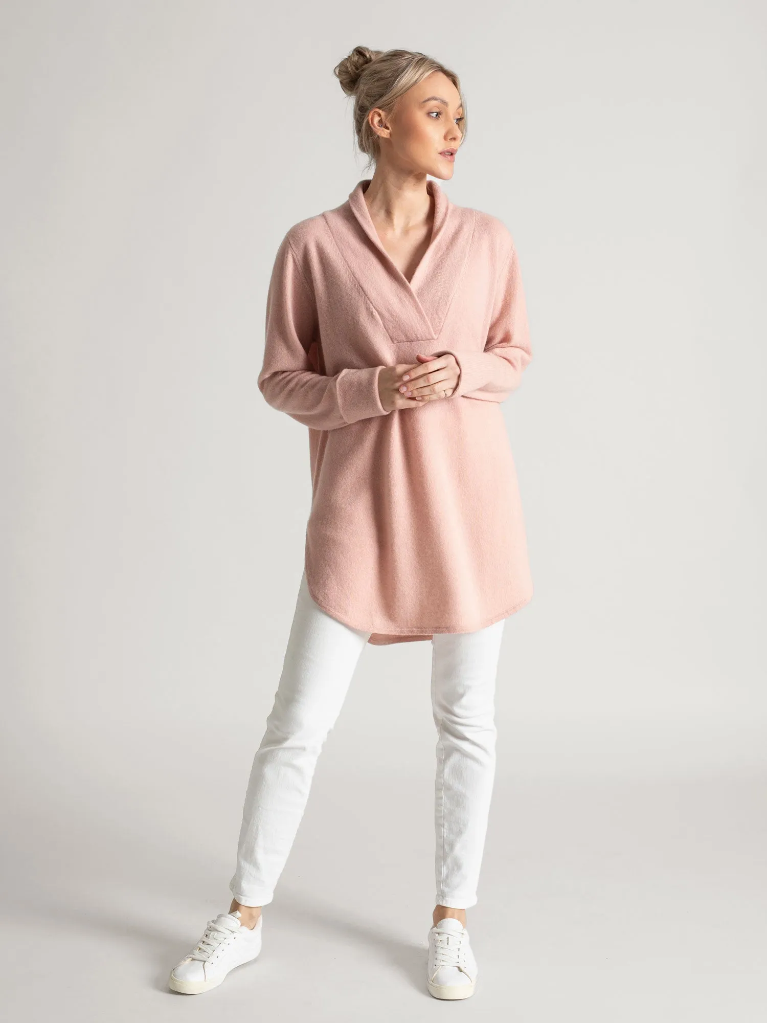 Cashmere sweater "Ida" - rose glow