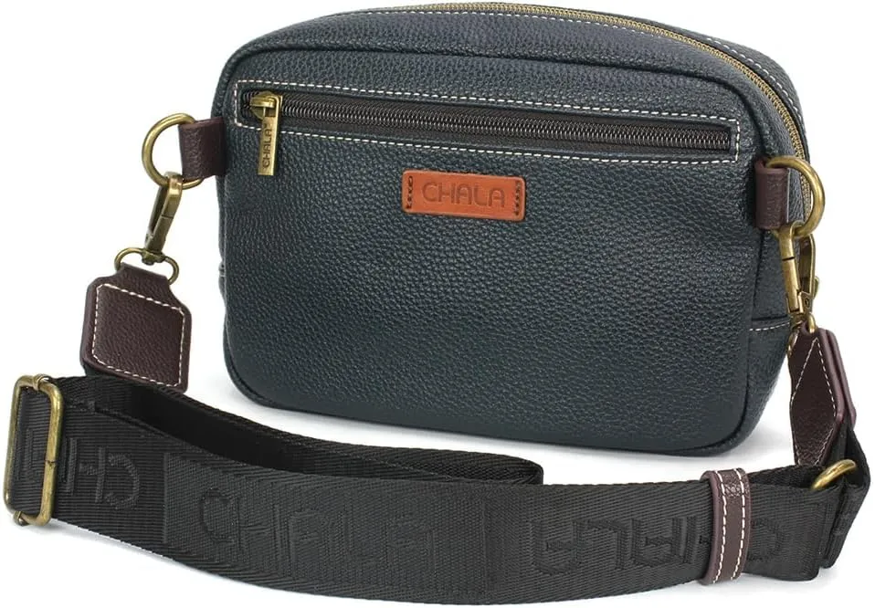CHALA Mini Pack Women RFID Protected Sling Purse and Waist Bag with Two Adjustable Straps - Dragon - navy