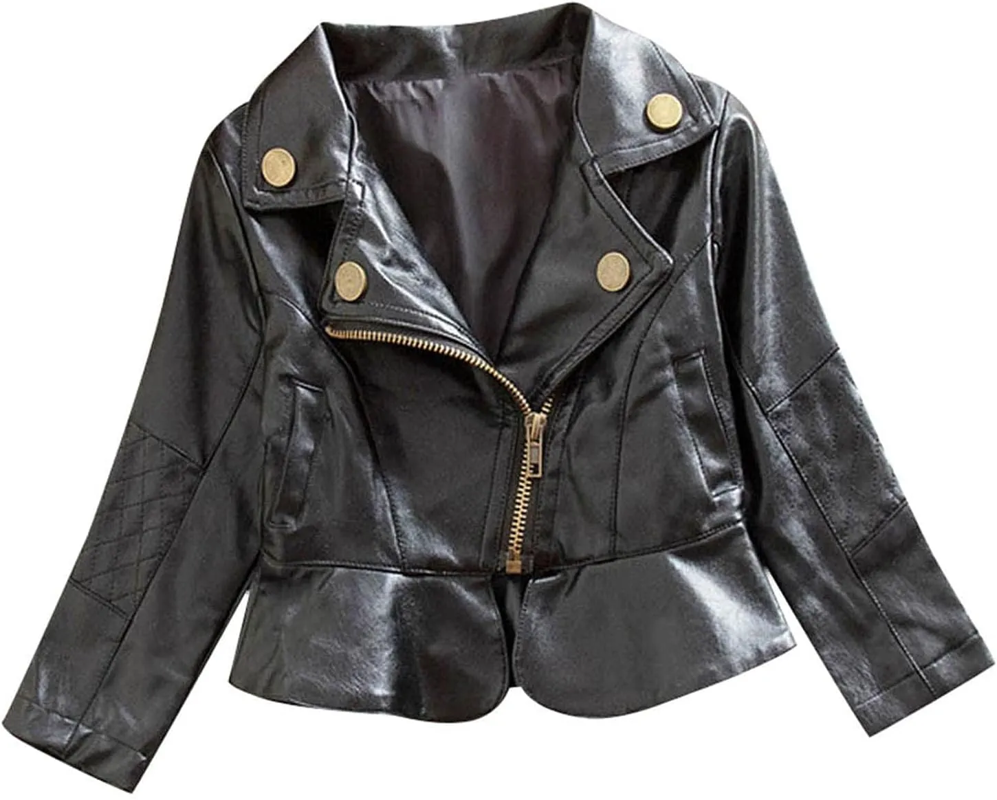 Children's Jacket Girl Boy Motorcycle Jacket Kid Outwear Solid Color Zipper Crop Coat Winter Coat Leather Windbreaker