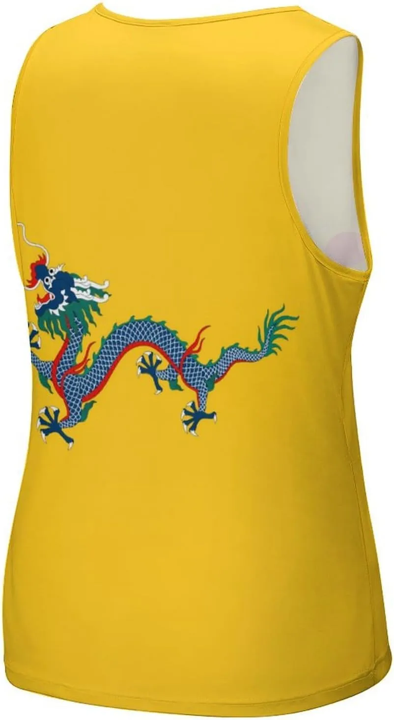 Chinese Empire Under The Qing Dynasty Flag Mens Tank Top Undershirt Sleeveless Gym Vest Workout T-Shirts