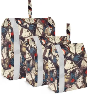 Colorful Butterflies Packing Cubes for Travel 3 Set Compression Bags Luggage Bags for Packing
