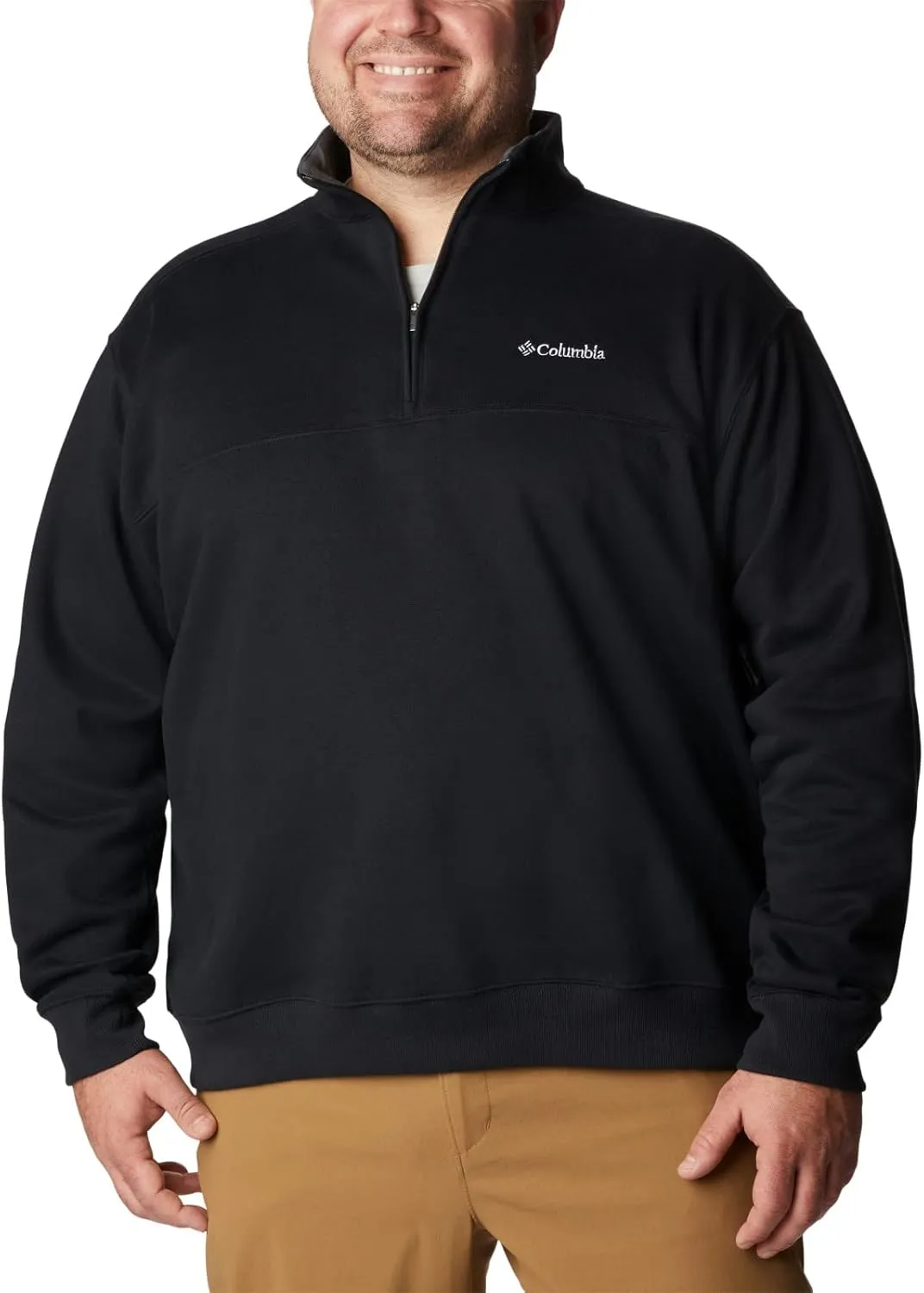 Columbia Mens Hart Mountain II Half Zip Fleece Jacket, Black, 4X