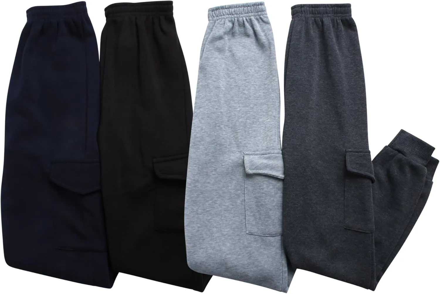 Coney Island Boys Sweatpants - 4 Pack Athletic Performance Soft Fleece Active Joggers for Boys with Side Pockets (Size: 4-16)