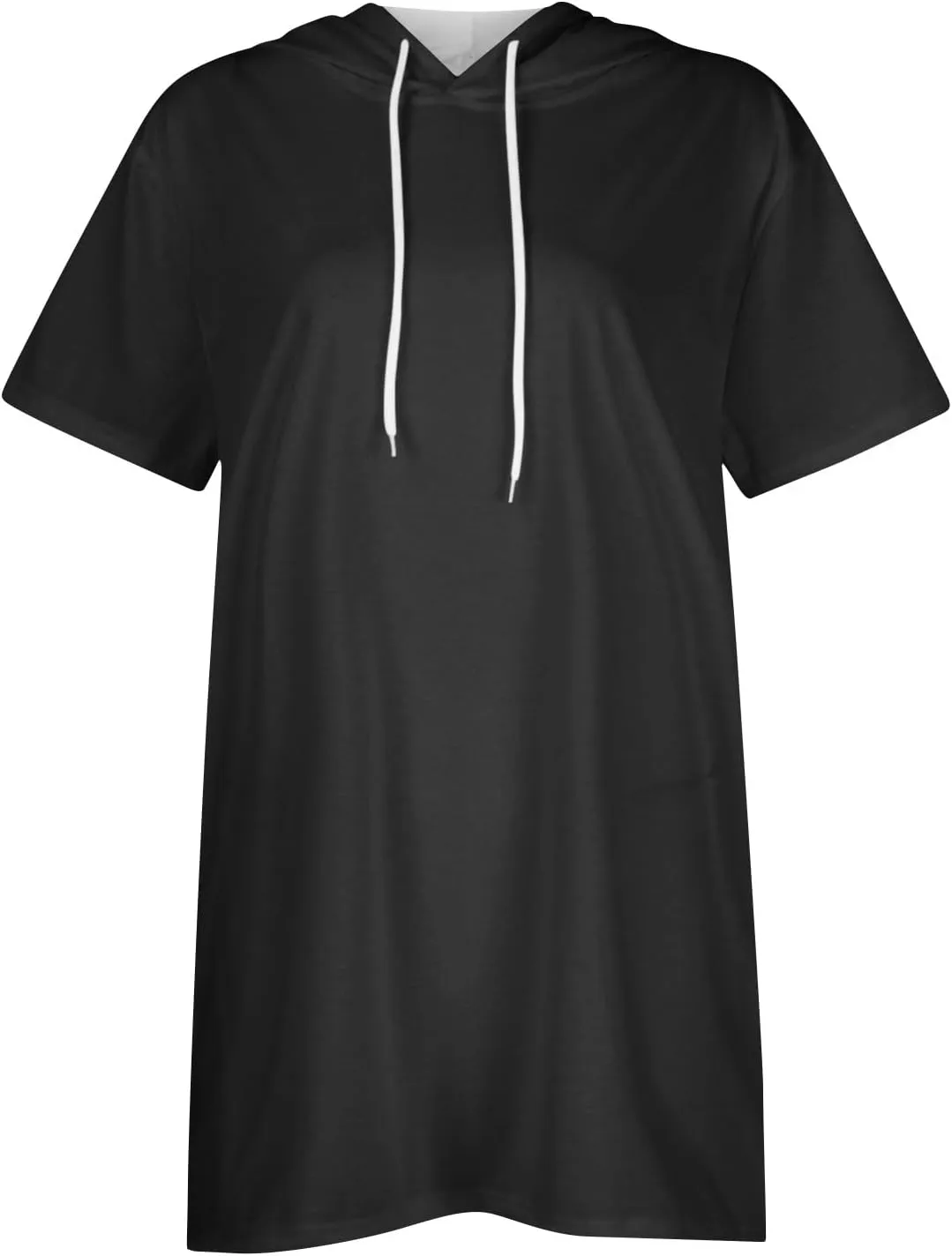 COTECRAM Womens Summer Oversized Hoodies Short Sleeve Casual Shirts Fashion Tunic Tops Lightweight Pullover with Pockets