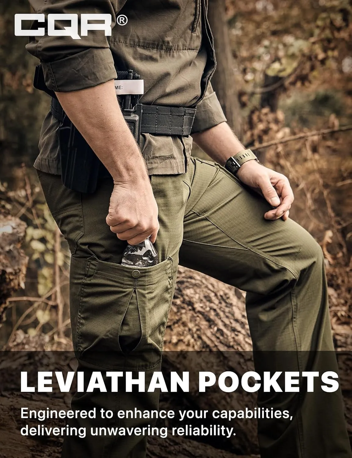 CQR Men's Military Cargo Pants, Water Resistant Ripstop Army Combat Tactical Pants, Outdoor Hunting Hiking EDC Work Pants