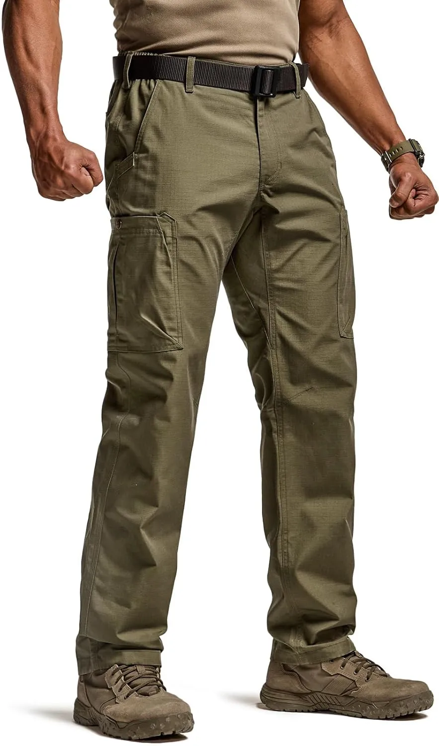 CQR Men's Military Cargo Pants, Water Resistant Ripstop Army Combat Tactical Pants, Outdoor Hunting Hiking EDC Work Pants