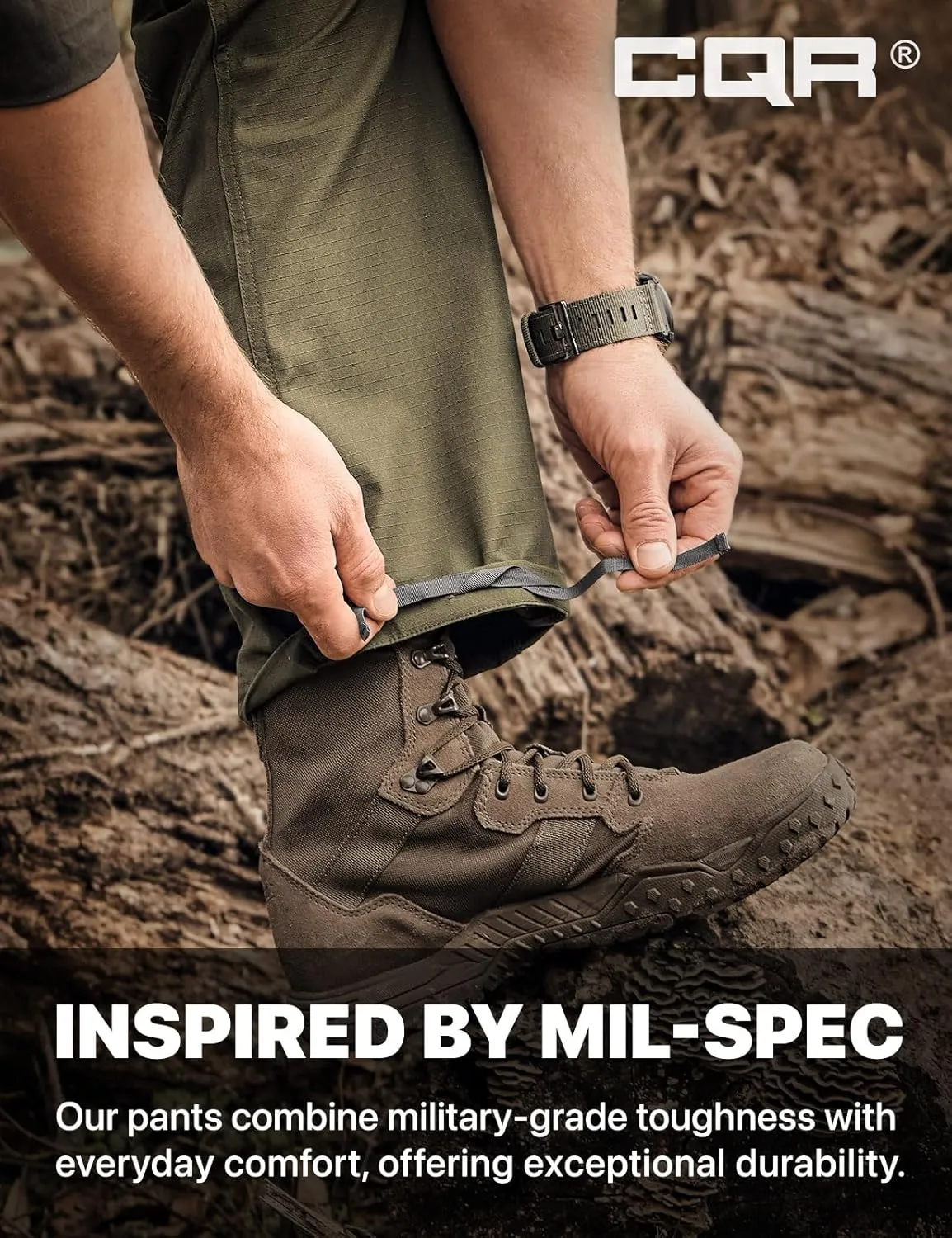 CQR Men's Military Cargo Pants, Water Resistant Ripstop Army Combat Tactical Pants, Outdoor Hunting Hiking EDC Work Pants