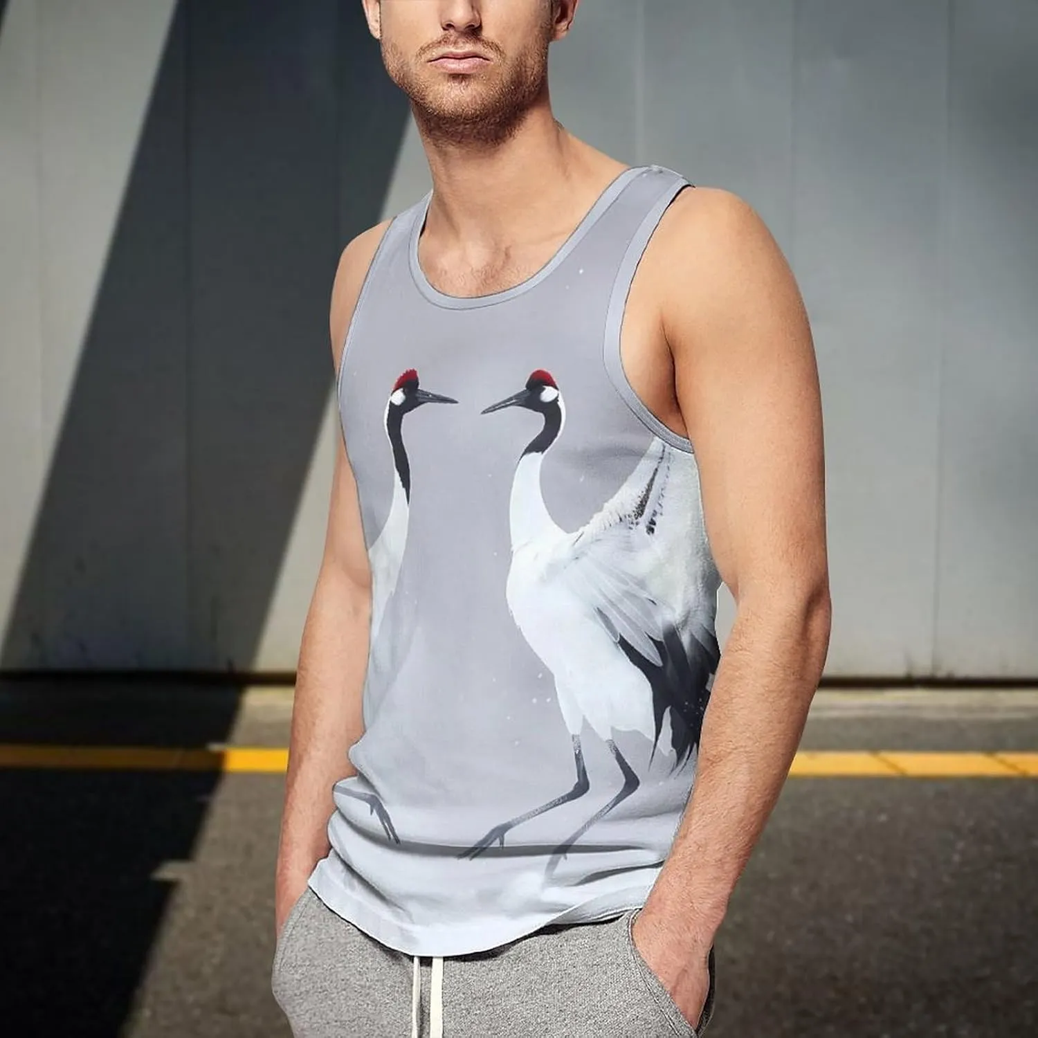 Crane Mens Tank Top Undershirt Sleeveless Gym Vest Workout T-Shirts