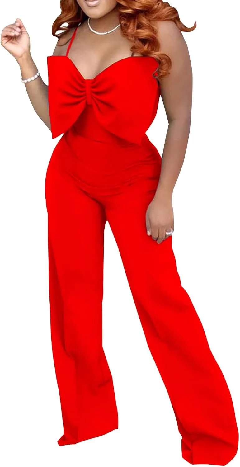 CuteCherry Women's Jumpsuits Elegant Sleeveless Sexy Straight Long Pants Business Rompers In Summer