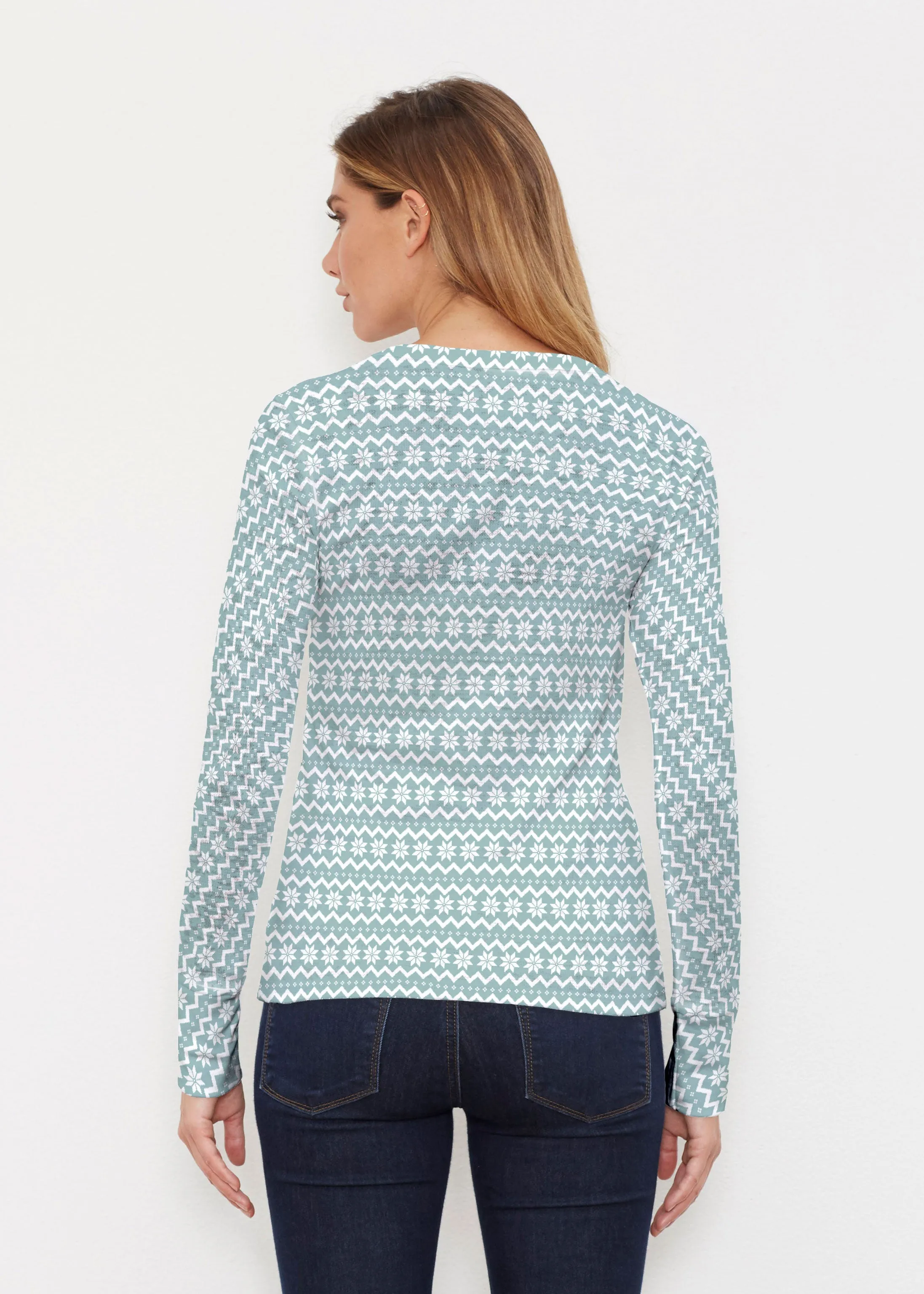 Dapper Mint (22104) ~ Thermal Long Sleeve Crew Shirt