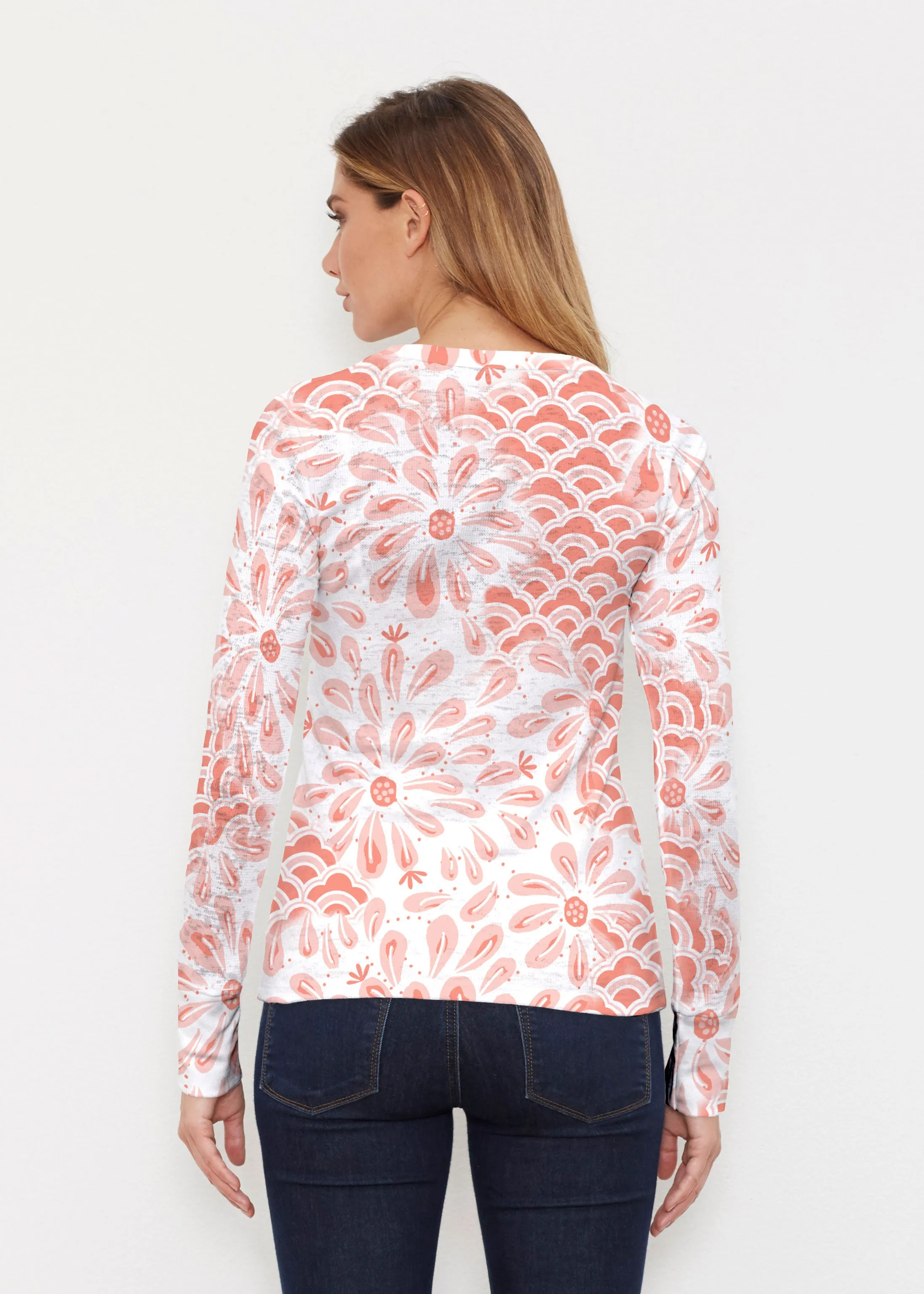 Daybreak Orange (8084) ~ Thermal Long Sleeve Crew Shirt