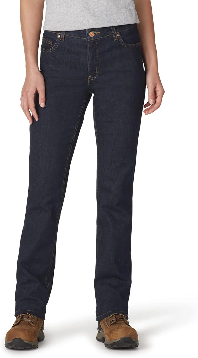 Dickies womens Perfect Shape Denim - Straight Stretch Jeans, Rinsed Indigo Blue, 8 US