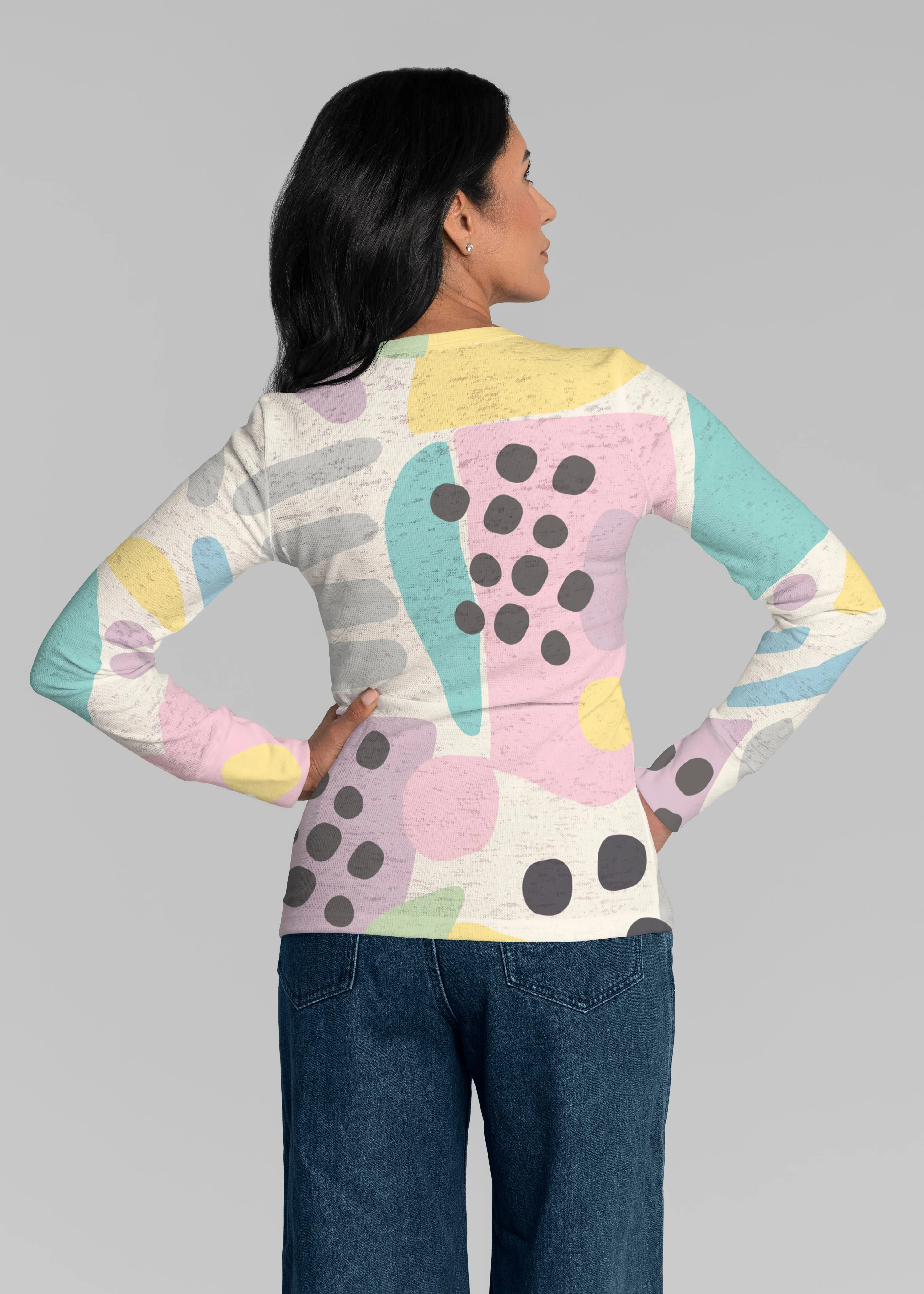 Domino Pastel (14308) ~ Thermal Long Sleeve Crew Shirt