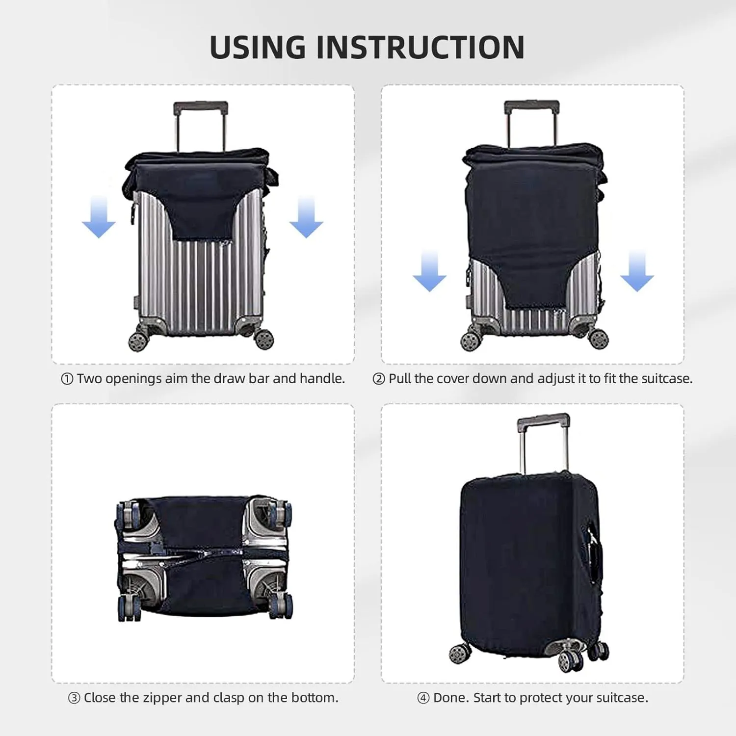 Elastic Luggage Cover Anti Scratch Dirt Covers, Boat Wheels Life Jackets Nautical Travel Luggage Cover Suitcase Protector Fits 23-26 Inch Luggage