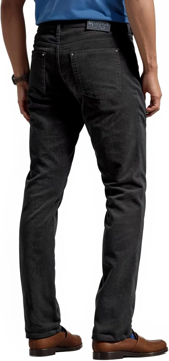 ETHANOL Men's Slim Stretchy Casual Corduroy Pant