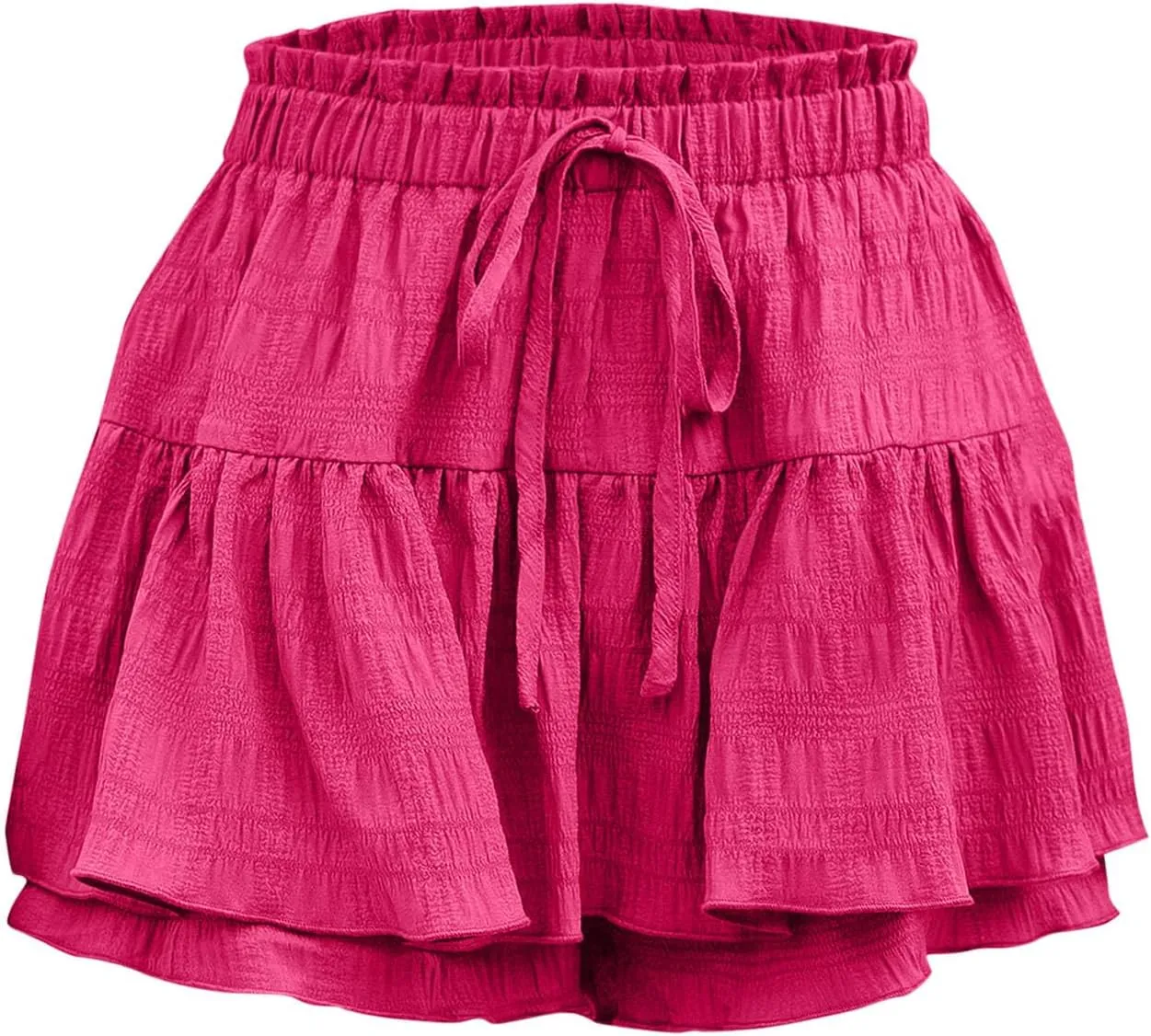Fashion Paperbag Ruffle Flowy Skorts for Women Summer Swing Skirts with Built-in Shorts Beach Holiday Outfits