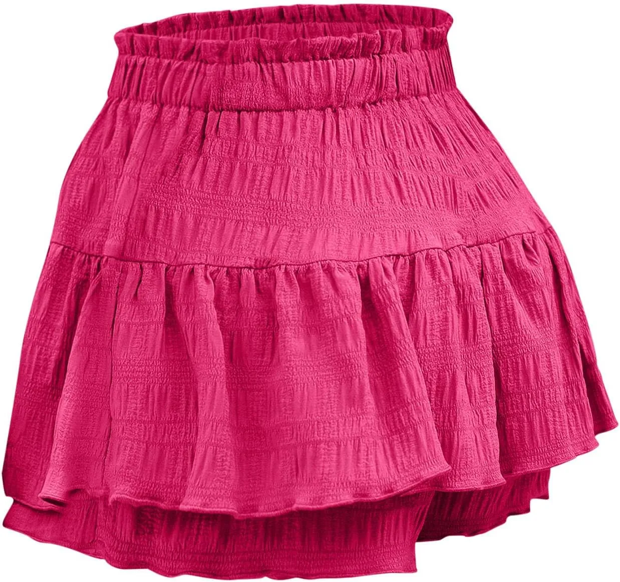 Fashion Paperbag Ruffle Flowy Skorts for Women Summer Swing Skirts with Built-in Shorts Beach Holiday Outfits