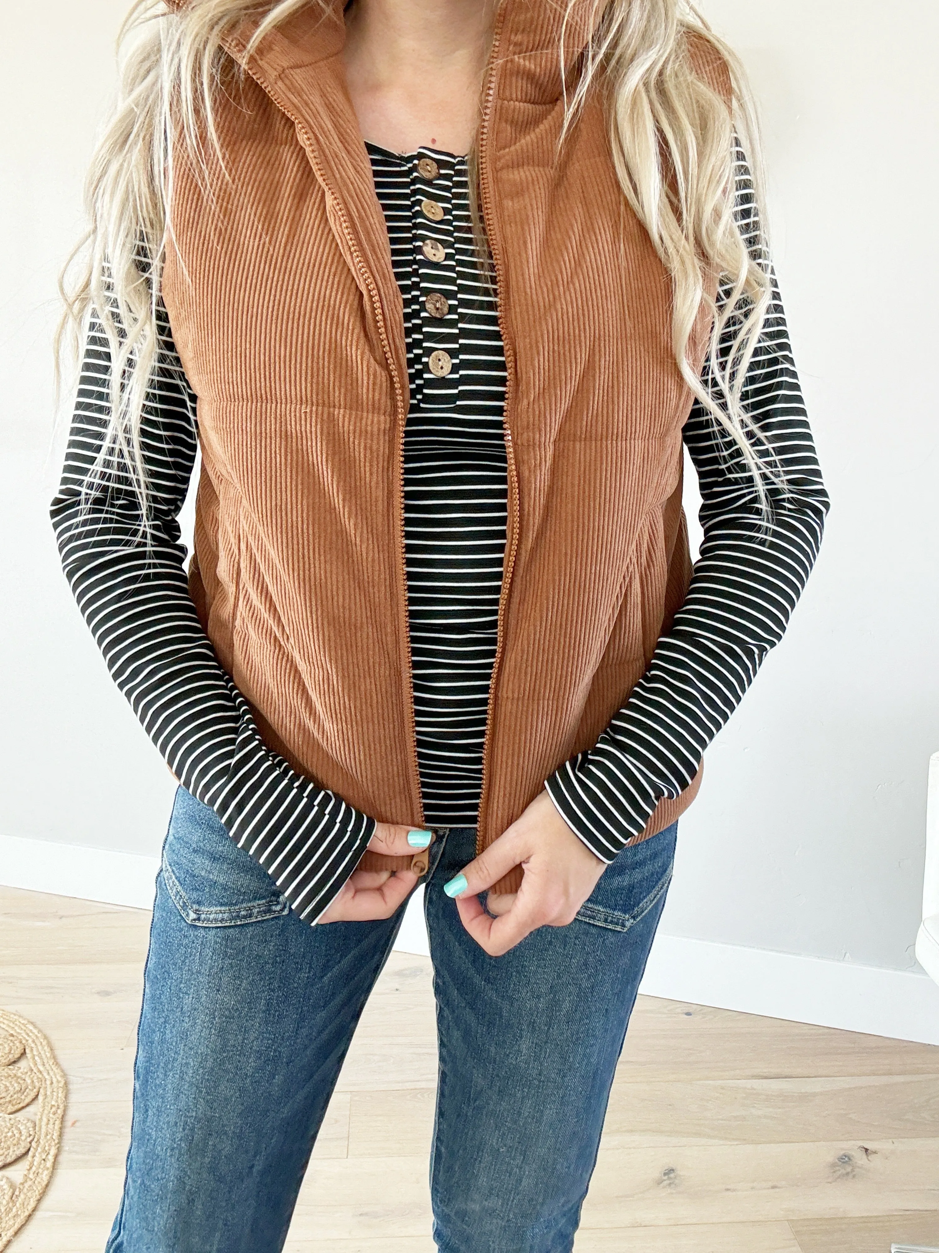 Favorite Things Zip Up Vest w/Pockets (Multiple Colors) (Pink Label)