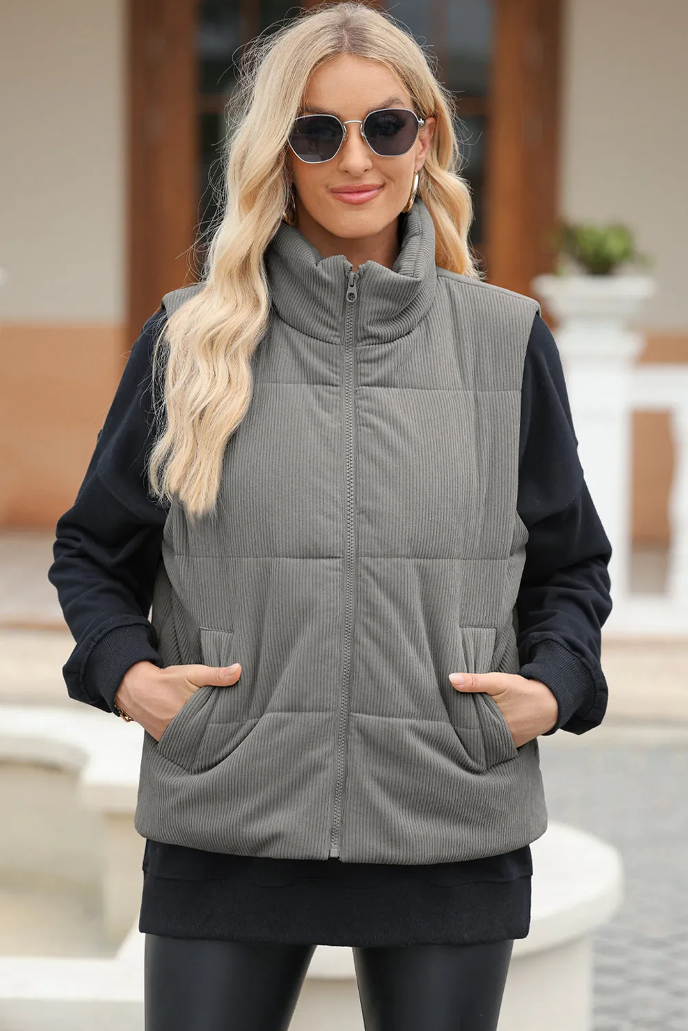 Favorite Things Zip Up Vest w/Pockets (Multiple Colors) (Pink Label)