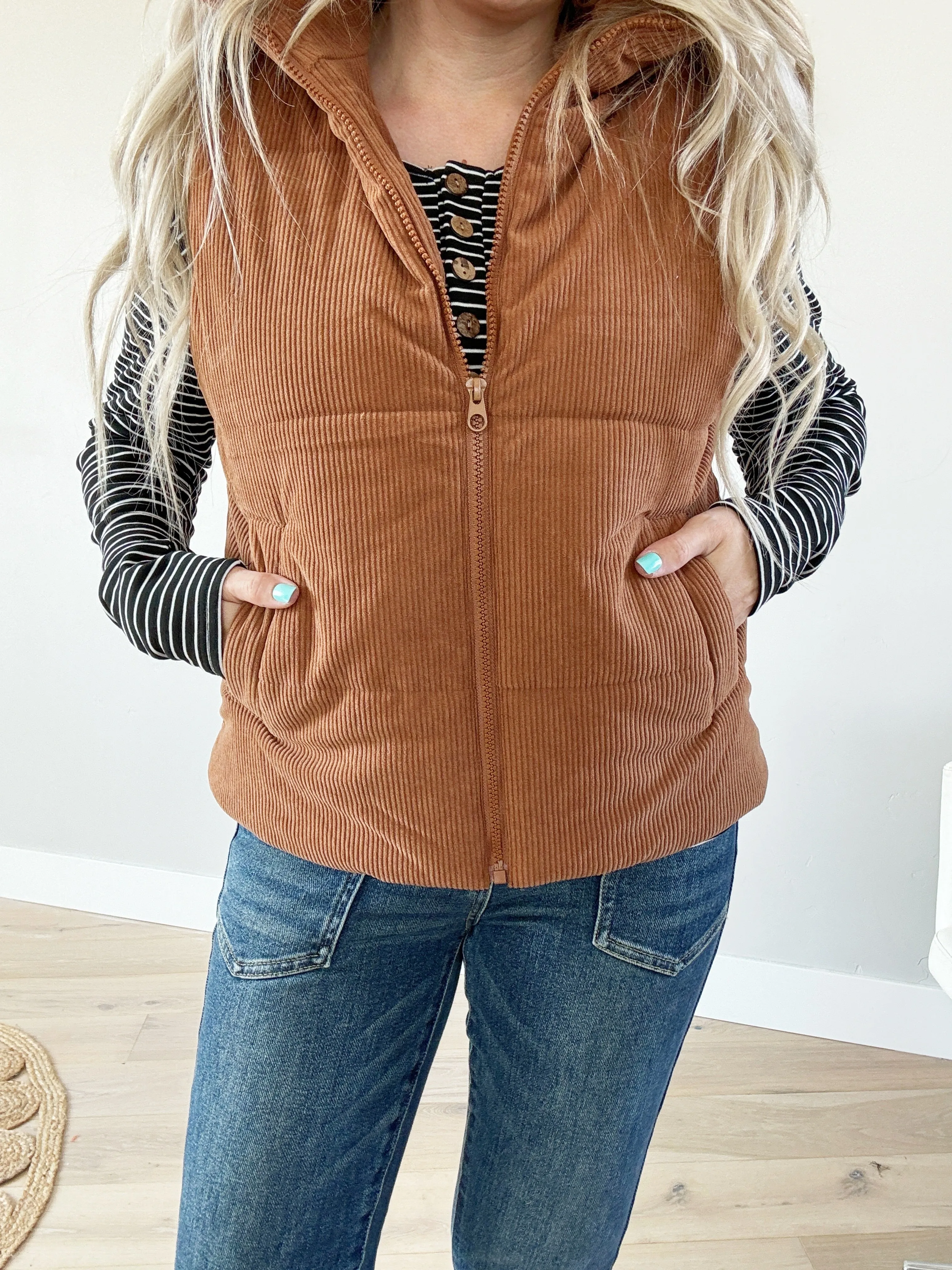 Favorite Things Zip Up Vest w/Pockets (Multiple Colors) (Pink Label)