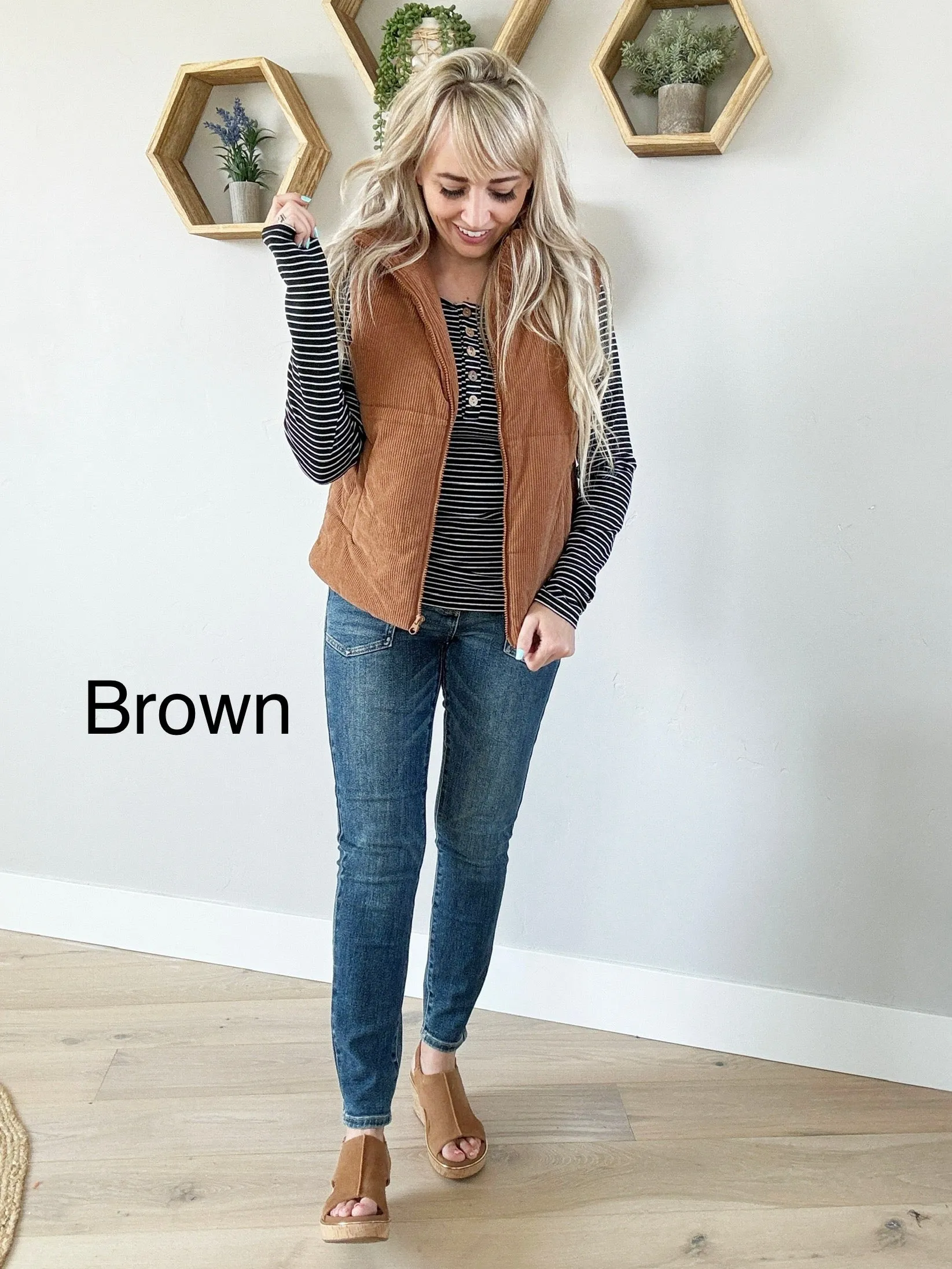 Favorite Things Zip Up Vest w/Pockets (Multiple Colors) (Pink Label)