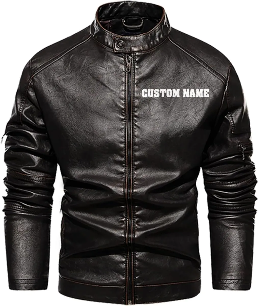 Fenrir Wolf Viking Norse Norsemen Odins Wolf on Men Personalized Men PU Leather Vest Jacket Coat Motorcycle
