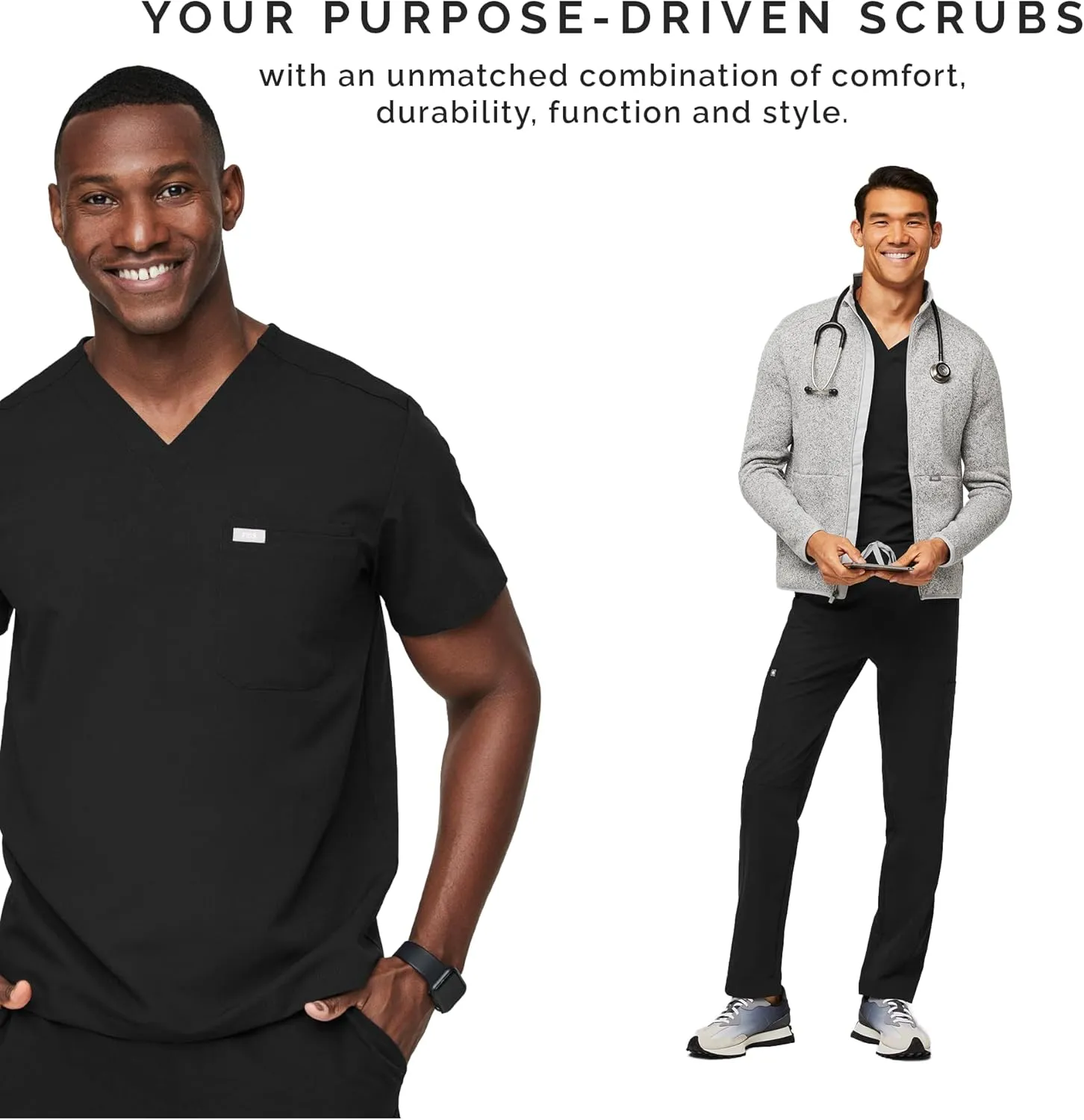 FIGS Axim Cargo Scrub Pants for Men  Classic Fit, Straight Leg, 7 Pockets, 4-Way Stretch, Anti-Wrinkle Mens Scrub Pants