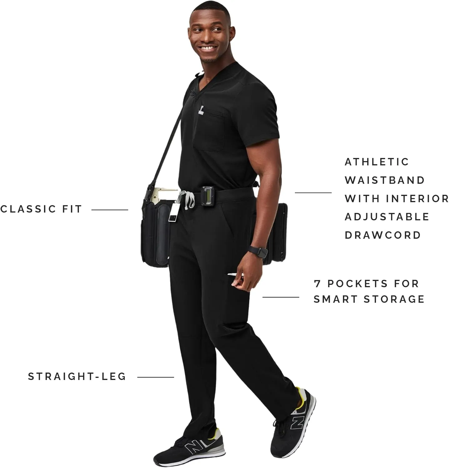 FIGS Axim Cargo Scrub Pants for Men  Classic Fit, Straight Leg, 7 Pockets, 4-Way Stretch, Anti-Wrinkle Mens Scrub Pants