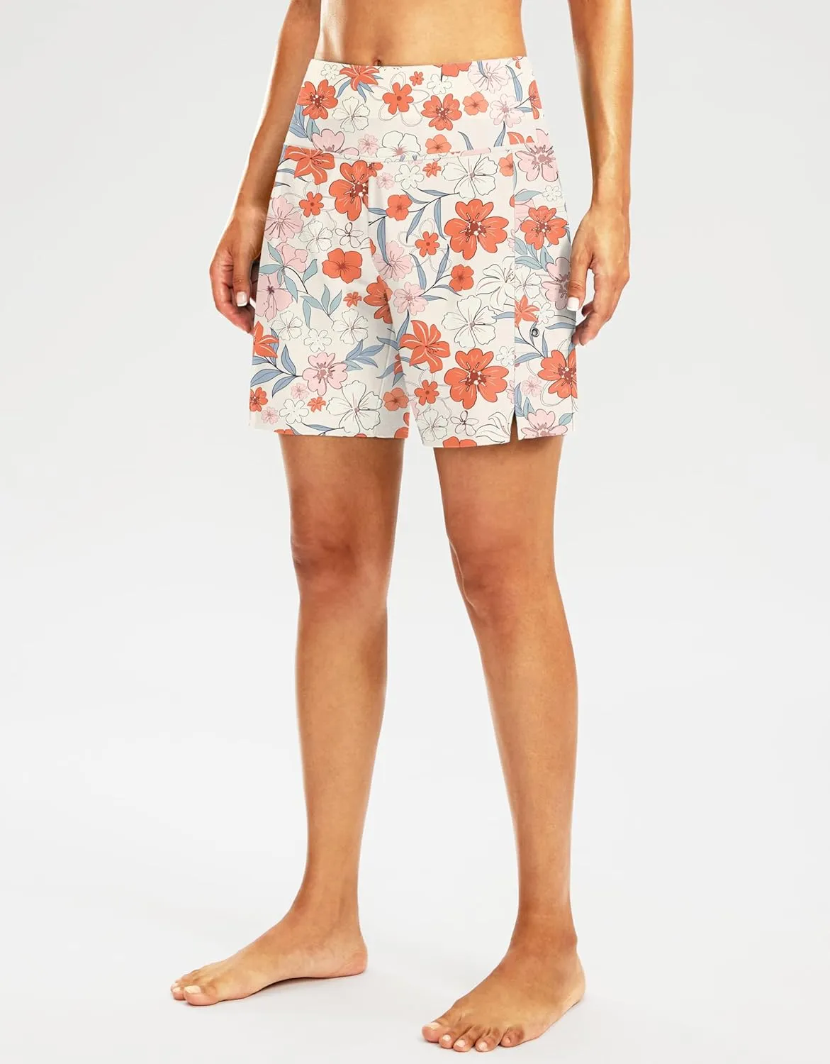 G Gradual Women's 7" Long Swim Board Shorts High Waisted Quick Dry Beach Swimming Shorts for Women with Liner Pockets